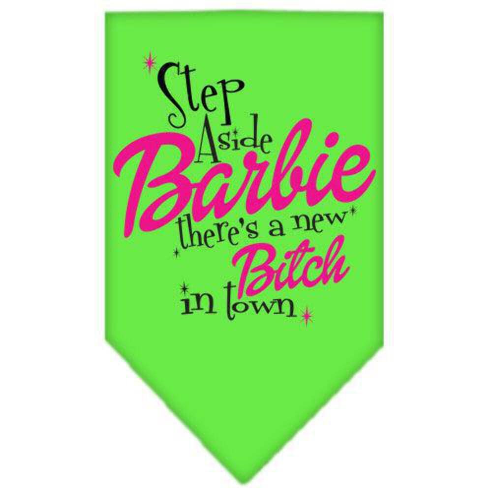 Pet and Dog Bandana Screen Printed, "Step Aside, There's A New Bitch In Town" Turquoise Large