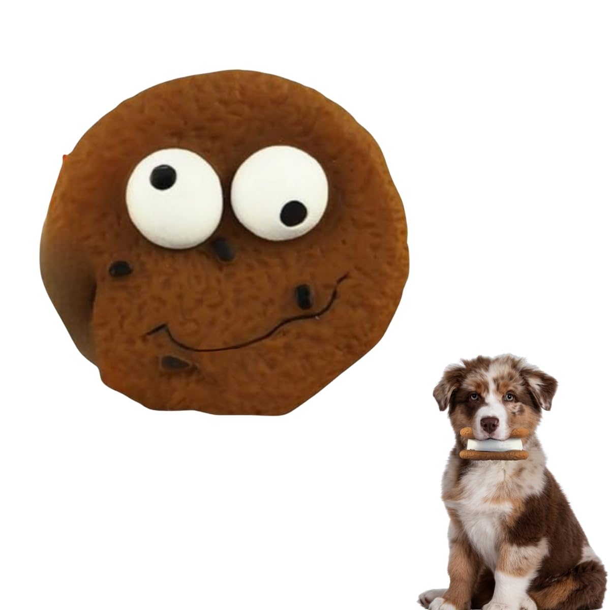 Toy Truffle Squeak & Play Rubber Cookie Shape Toy: Fun Rubber Chew Toy, Interactive Squeaky Toy, Interactive Rubber Toy, Squeak,