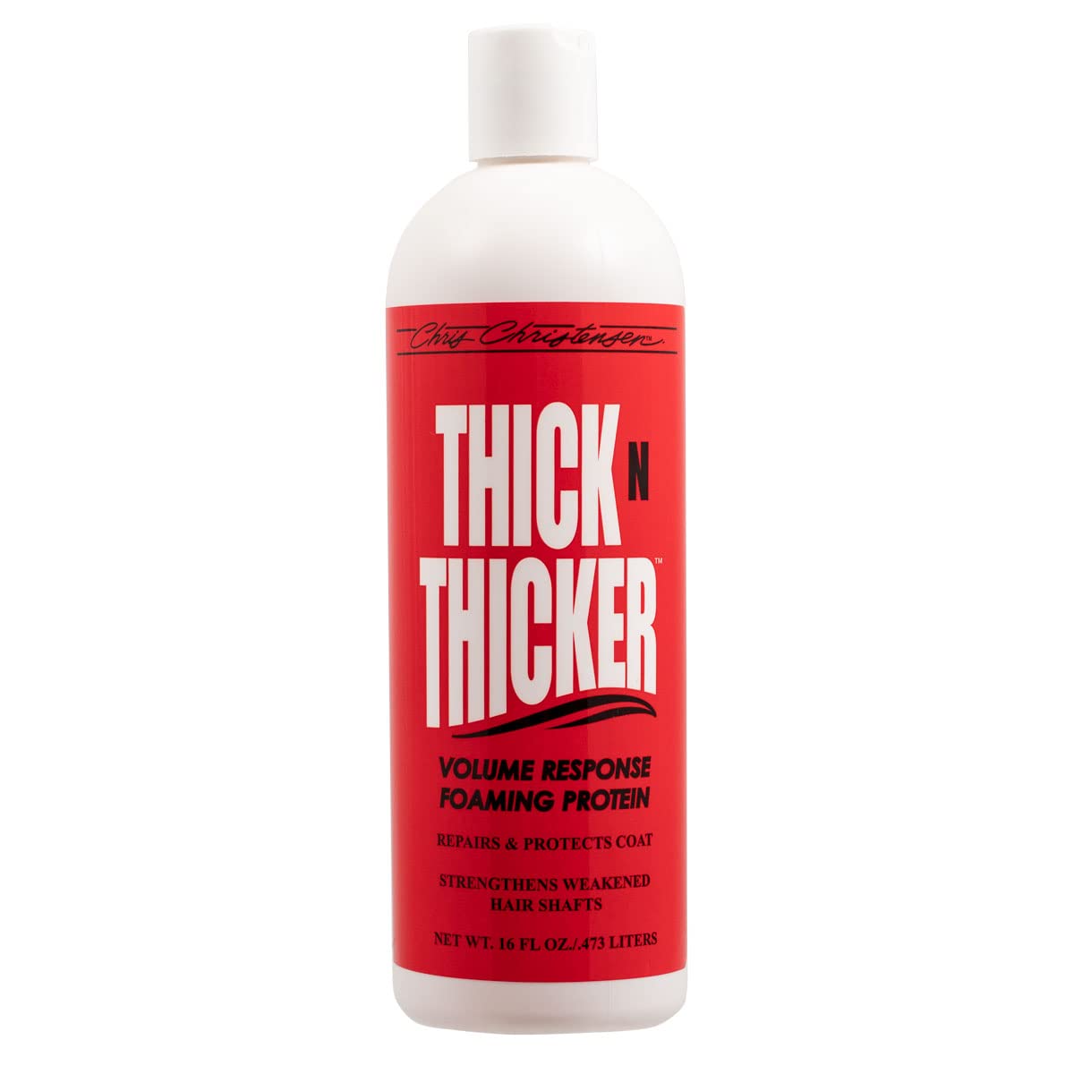 Chris Christensen Thick N Thicker Response Foaming Protein Dog Conditioner, Locks In Thickness & Adds 400X The Volume, Pro-Vitamin Formula, All Coat Types, Made In Usa, 16 Oz