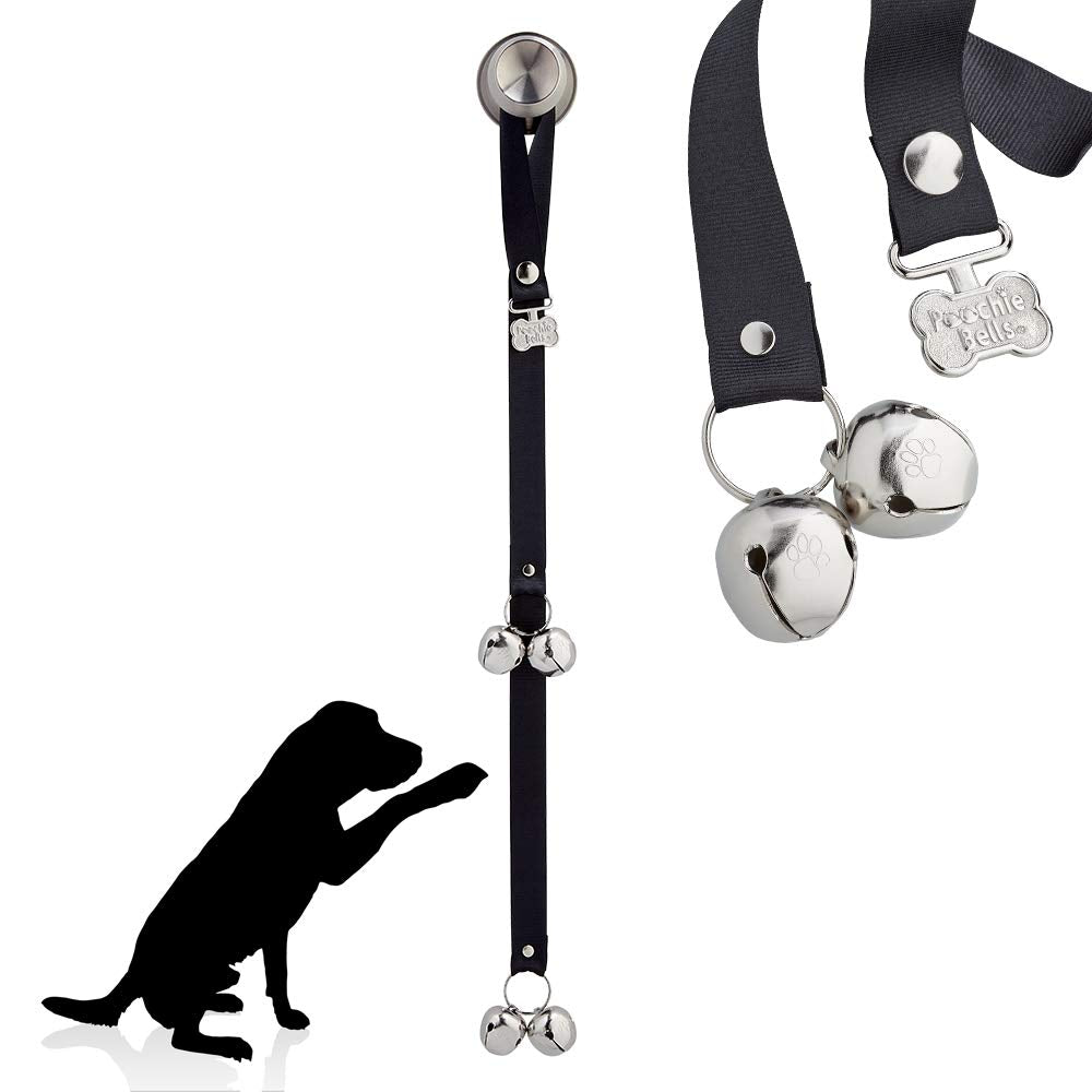 Poochiebells Original Handcrafted Potty Training Dog Doorbell – Excellence In Craftsmanship, One Size Fits All, Trainer-Recommended For 20+ Years, Made In Usa, Midnight Black Solid
