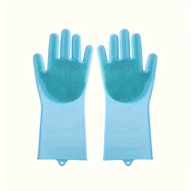 Pet Grooming Gloves, Heat Resistant Bathing, Massaging Shampoo Gloves With High Density Teeth, Silicone Hair Removal With Enhanc
