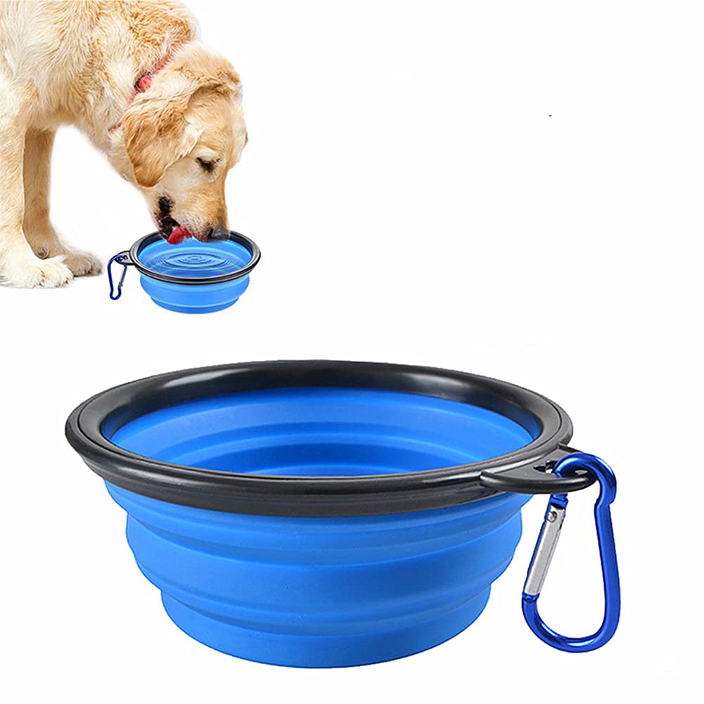 Fdship Collapsible Silicone Dog Bowl (Large Size) Foldable Expandable Cup Dish For Pet Cat Food Water Feeding, Portable Travel B