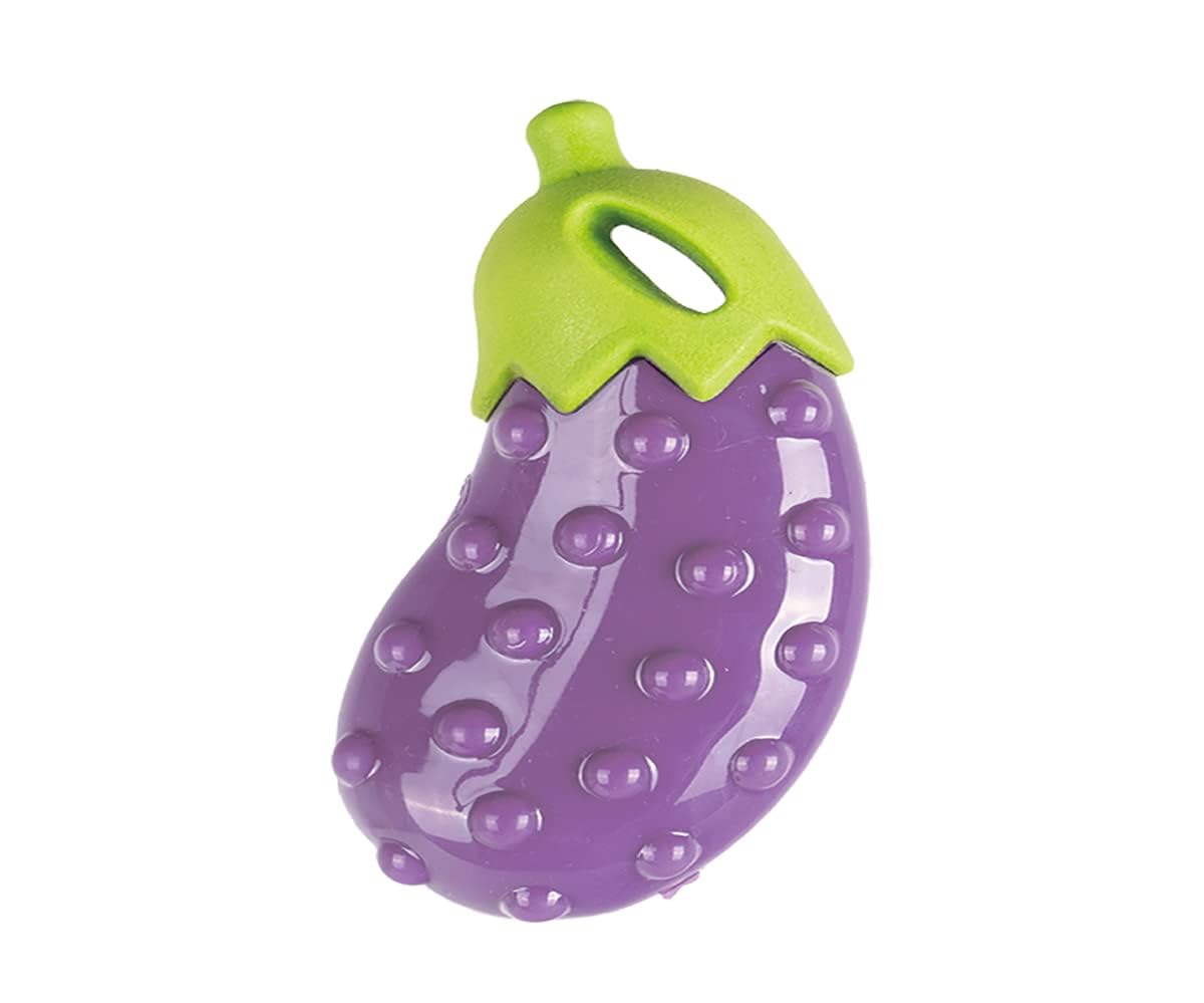 Madhabi Durable Dog Chew Toy  Eggplant Shape Safe Rubber Toy For Aggressive Chewers, LongLasting Interactive Chew For Puppies,