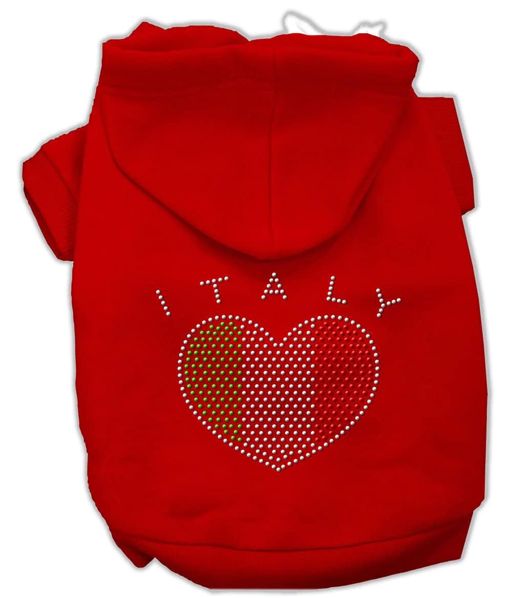 Mirage Pet Products Italian Rhinestone Hoodies, Black, Medium