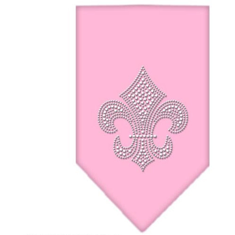 Pet and Dog Bandana Rhinestone, Fleur De Lis Light Pink Small