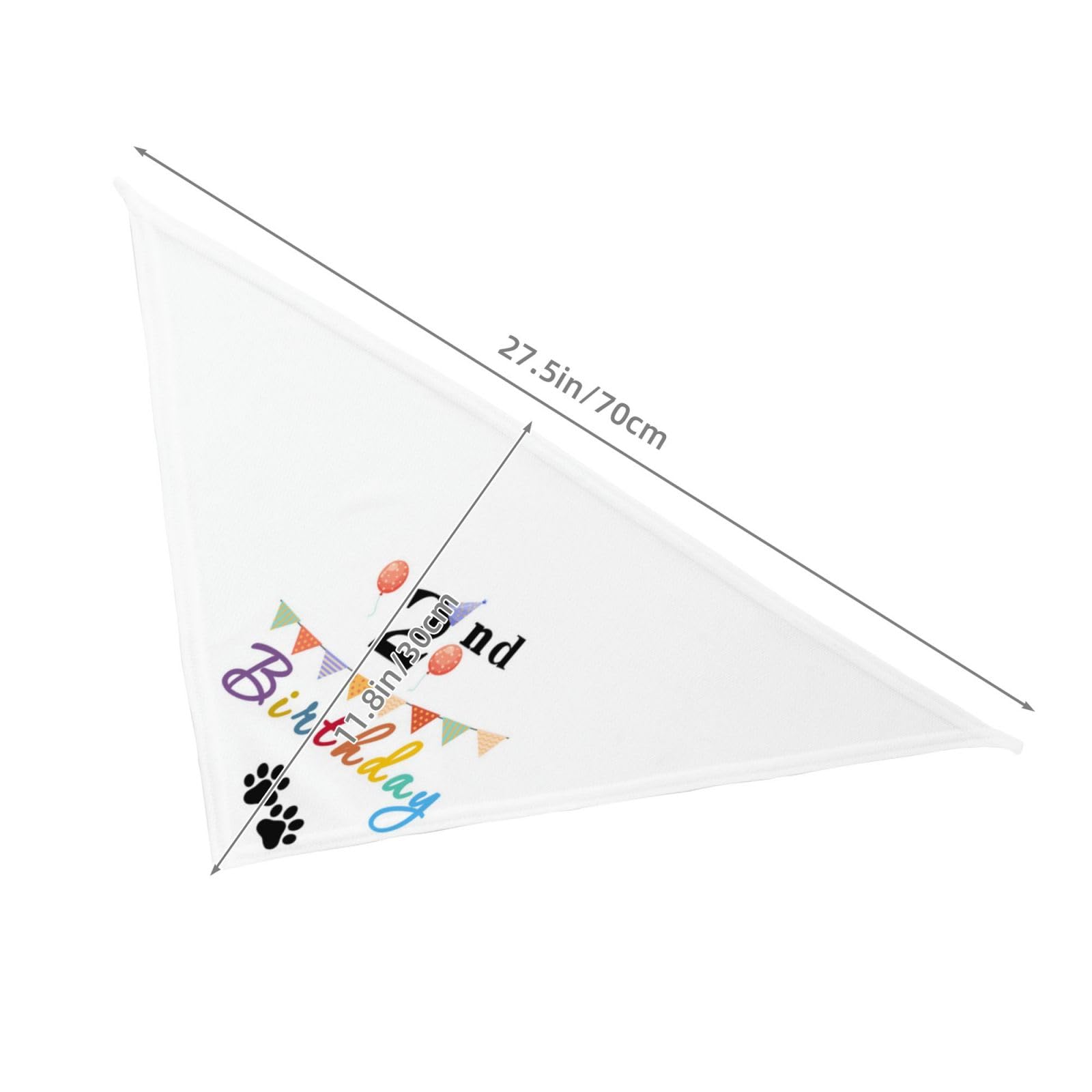 It'S My 2Nd Birthday Colorful Balloons Dog Bandana Scarf Triangle Bibs Pet Accessories Cat Kerchief