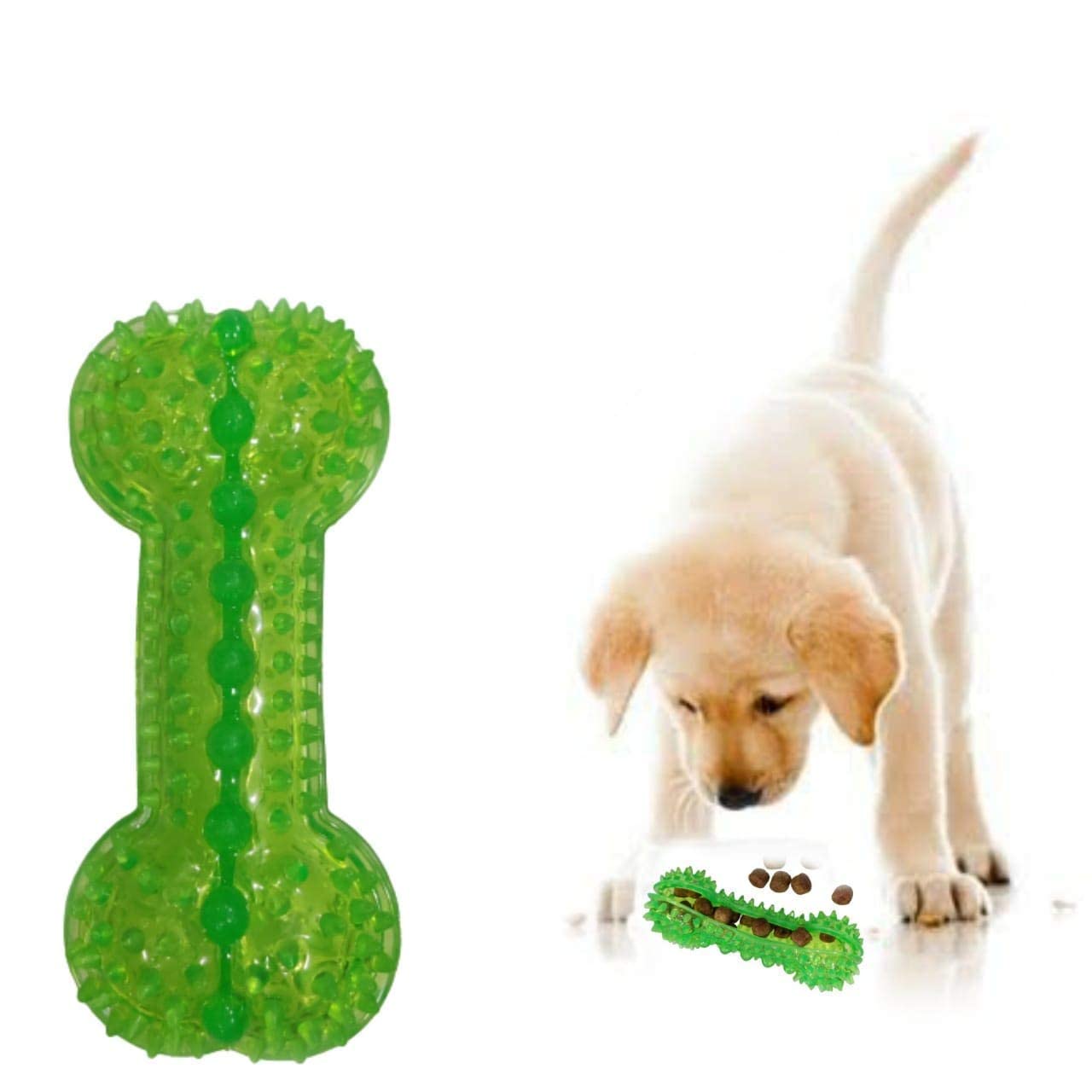 Rvpaws Rubber Bone Dog Chew Toy, Puppy Teething Toy, 9 Inches, Color May Vary