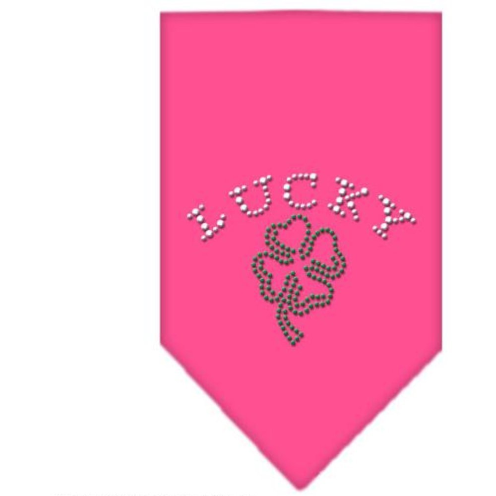 Mirage Pet Products Four Leaf Clover Rhinestone Bandana, Small, Bright Pink