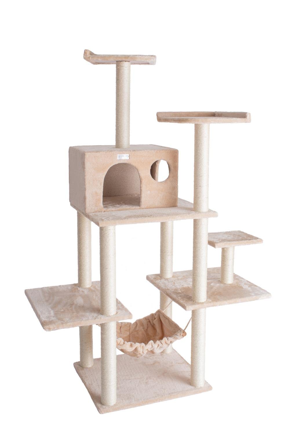 Gleepet Gp78680621 Cat Tree With Hammock, 68-Inch, Beige