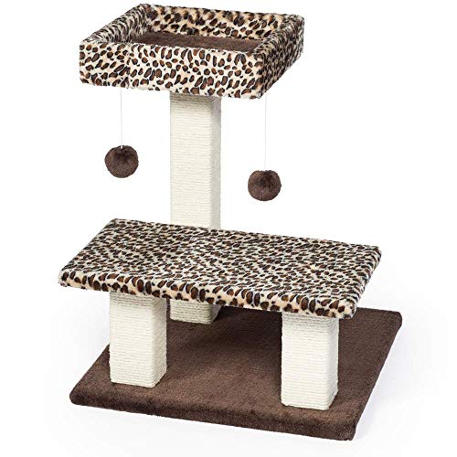 Prevue Pet Products Kitty Power Paws Leopard Terrace 7300, 20.5'' L X 17.5'' W X 21'' H, 18 Lbs, Brown / Tan