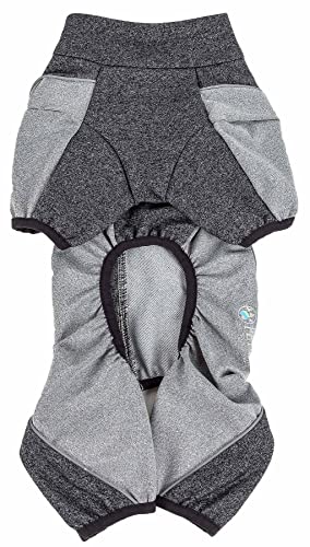 Pet Life ® Active 'Chase Pacer' Mediumweight Breathable Full Body Dog Tracksuit - Performance Fitness And Yoga Dog Clothes Featuring 4-Way-Stretch And Quick-Dry Technology With Reflective Dog Collar