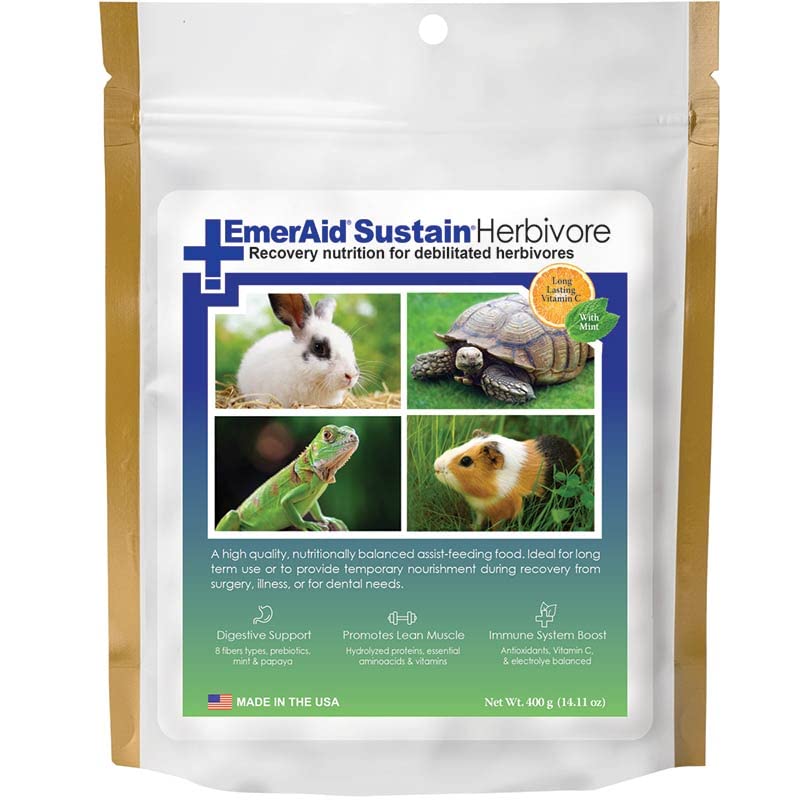 EMERAID Sustain Life Saving Nutrition for Herbivores, Made with Non-GMO and Human Grade Ingredients, 400g Ba