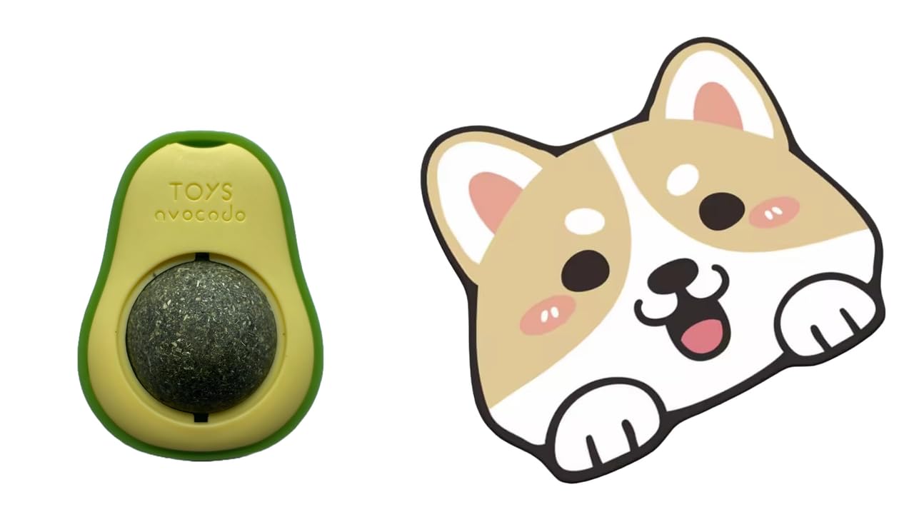Catnip Toy Rotatable , Cat Chew Toy Edible Licking Toy For Cats/Kittens And Adorable Crystal Velvet Cartoon Cat Litter Mat  Ult