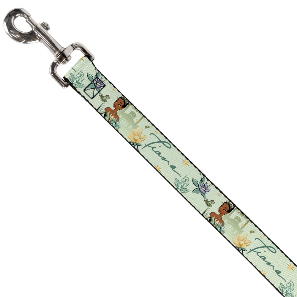 Buckle-Down Dog Leash The Princess And The Frog Tiana Palace Pose With Script Green 6 Feet Long 1.5 Inch Wide