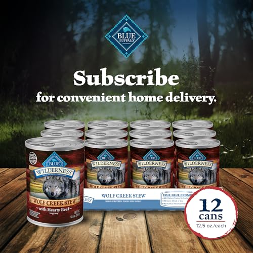 Blue Buffalo Wilderness Wolf Creek Stew Wet Dog Food, High-Protein & Grain-Free, Made with Natural Ingredients, Hearty Beef in G