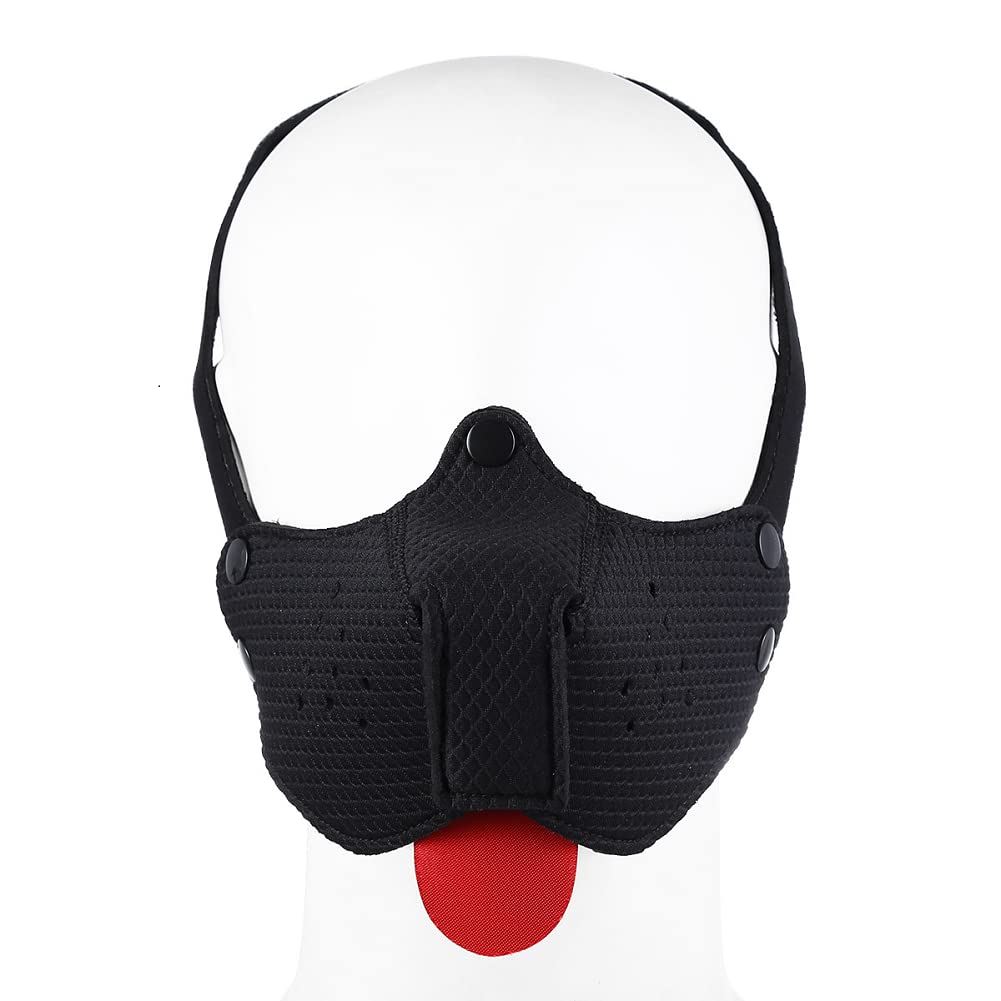 Neoprene Puppy Face Muzzle Dog Hood Mask Play Hoods Black