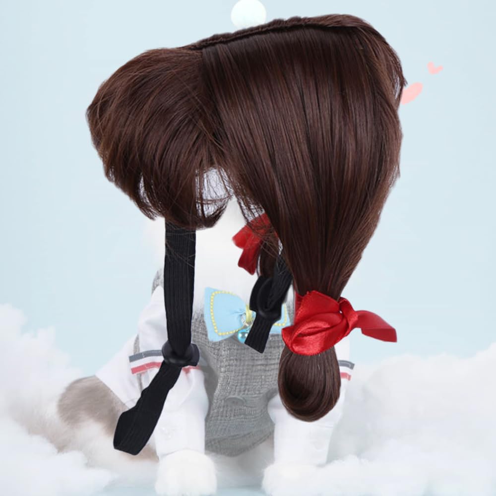 Dog Wig Pet Costumes, Cat Costume Synthetic Accessories Small Dog Headwear For Halloween Christmas Eve Festival Party Decor, Head Wear Apparel Toy (C)