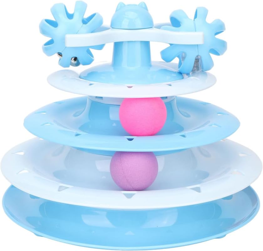 Psk Pet Mart Pet Track Roller, Exercise Cat Turntable Multipurpose Scratch Resistant Food Grade Pp Detachable With 3 Balls For C