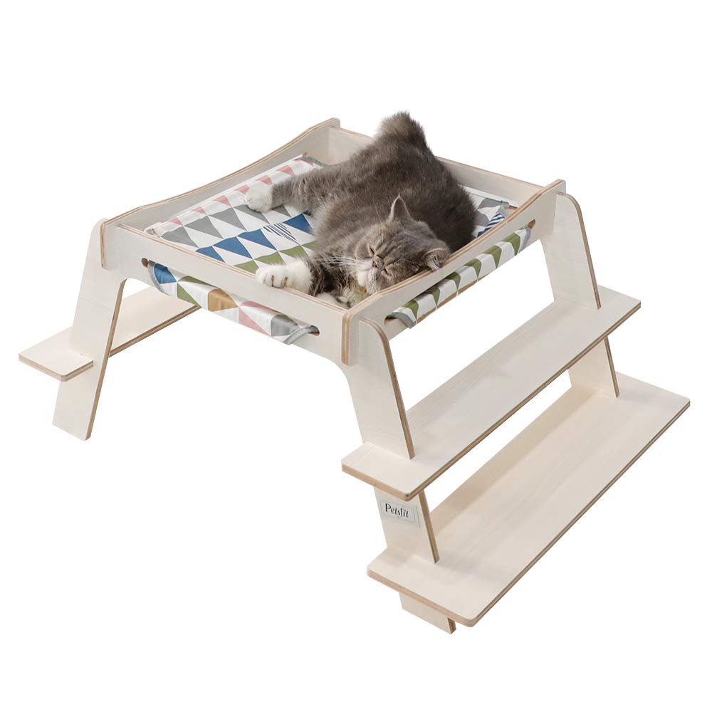Petsfit Large Cat Hammock Bed - Free Size, White, Durable Material, 1-Year Warranty, Ideal for All Cat Sizes