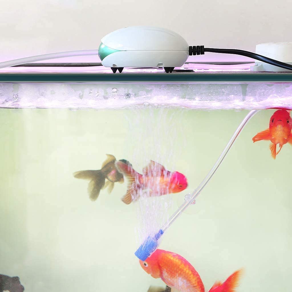Boxtech Aquarium Air Pump,Oxygen Fish Air Pump With Adjustable Air Valve, Fish Tank Air Pump With Accessories Tube, Bubble Stone