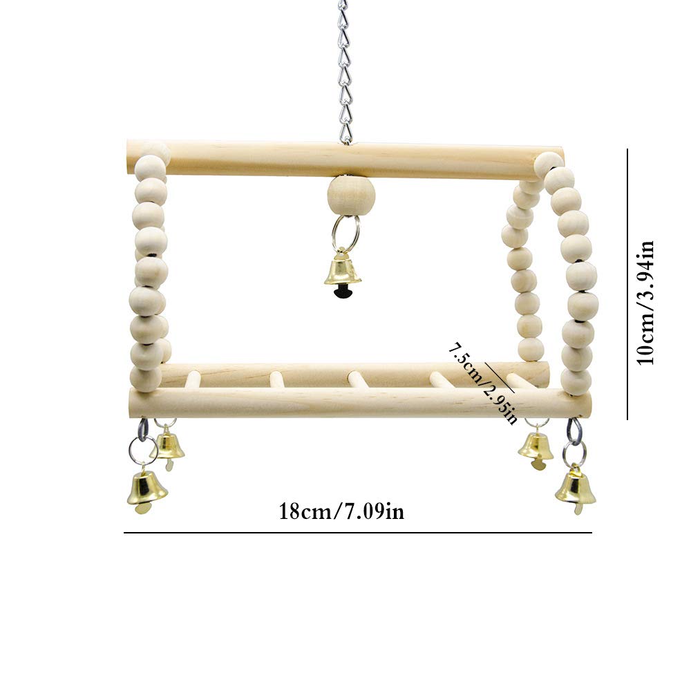 Deloky 7 Packs Bird Parrot Swing Chewing Toys-Hanging Bell Bird Cage Toys Suitable For Small Parakeets, Cockatiels, Conures, Finches,Budgie,Macaws, Parrots, Love Birds