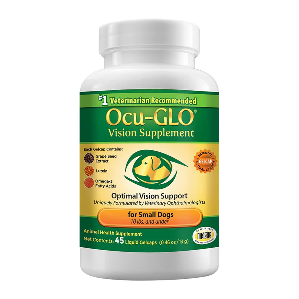 Ocu-GLO Vision Supplement for Small Dogs by Animal Necessity with Lutein, Omega-3 Fatty Acids, Grape Seed Extract and Antioxidan