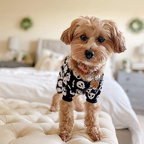 Cutebone Halloween Dog Pajamas Skull Shirt Jumpsuit Pet Clothes For Large Doggie Onesies P11L