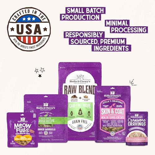 Stella & Chewys Freeze-Dried Raw Cat Dinner Morsels - Grain Free, Protein Rich Cat & Kitten Food - Plate Lickin Pork Recipe -