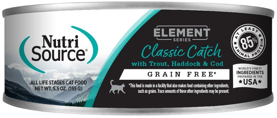 NutriSource Element Series Wet Cat Food, Classic Catch, 5.5 Ounce (Pack of 12)