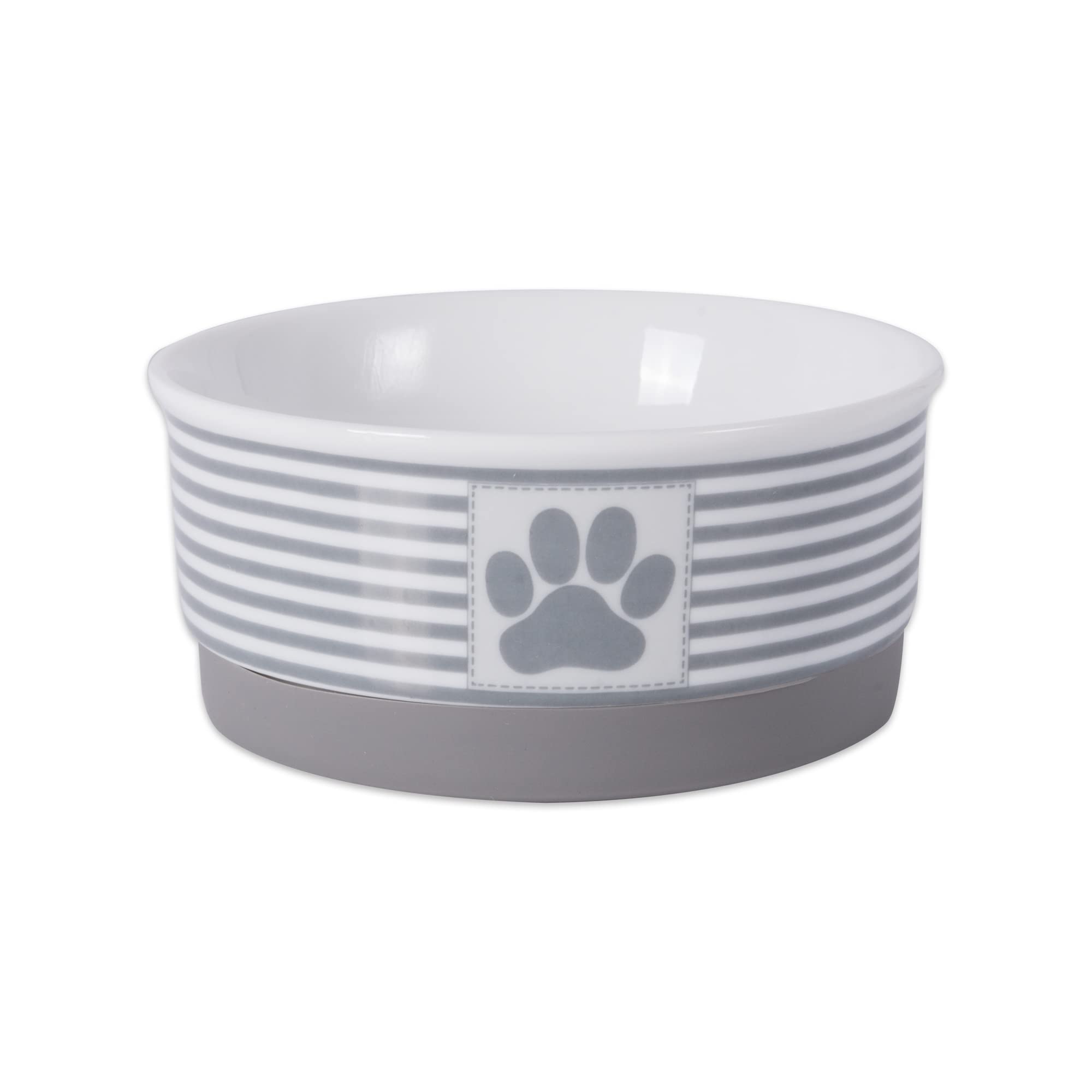 Bone Dry Paw & Patch Ceramic Pet Collection, Small Set, 4.25x2, Gray, 2 Piece