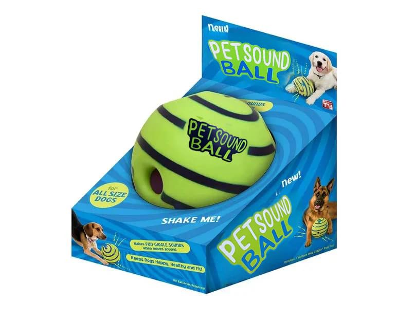 Furry Freak Interactive Pet Sound Ball  Fun Giggle Sound Dog Toy  Wobble & Roll Motion  No Batteries RequiredUnbreakable Int