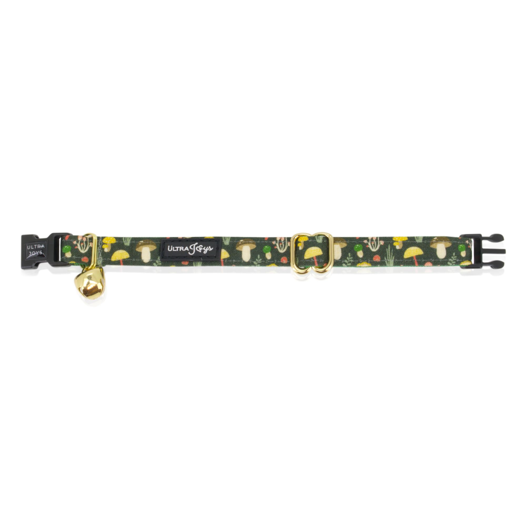 Ultra Joys Cat Collar With Bells - Breakaway Cat Collar Kitten & Adult - Bandana Mushroom Large