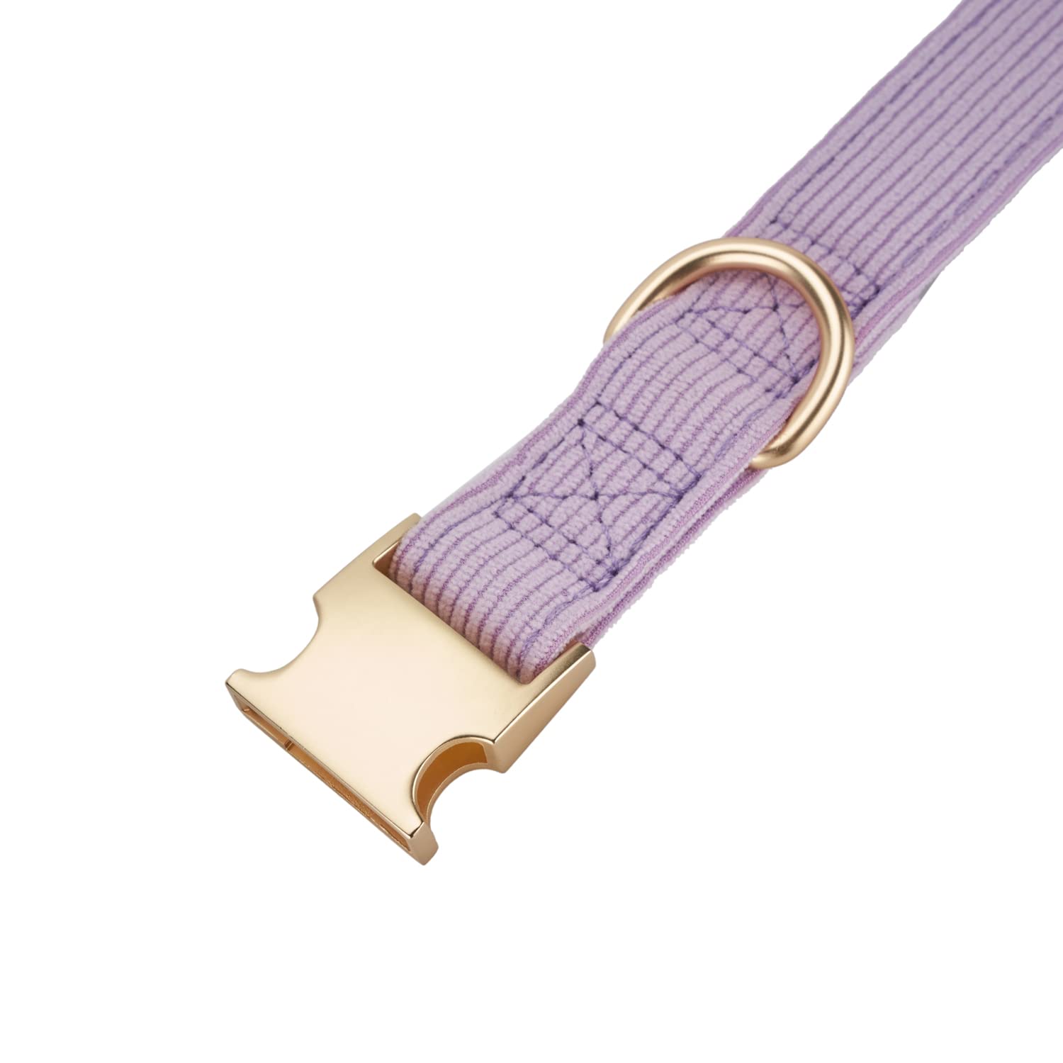 YUDOTE Soft Cotton Dog Collar with Metal Buckle Adjustable Heavy Duty Comfy Corduroy Collars for Small Medium Large Dogs,Lilac,S