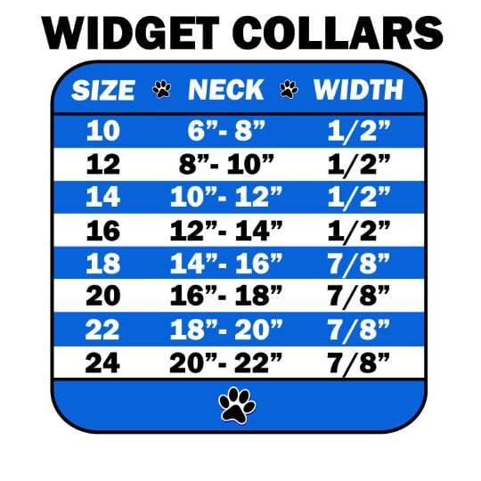 Dog, Puppy & Pet Widget Fashion Collar, Silver Flower Black 14