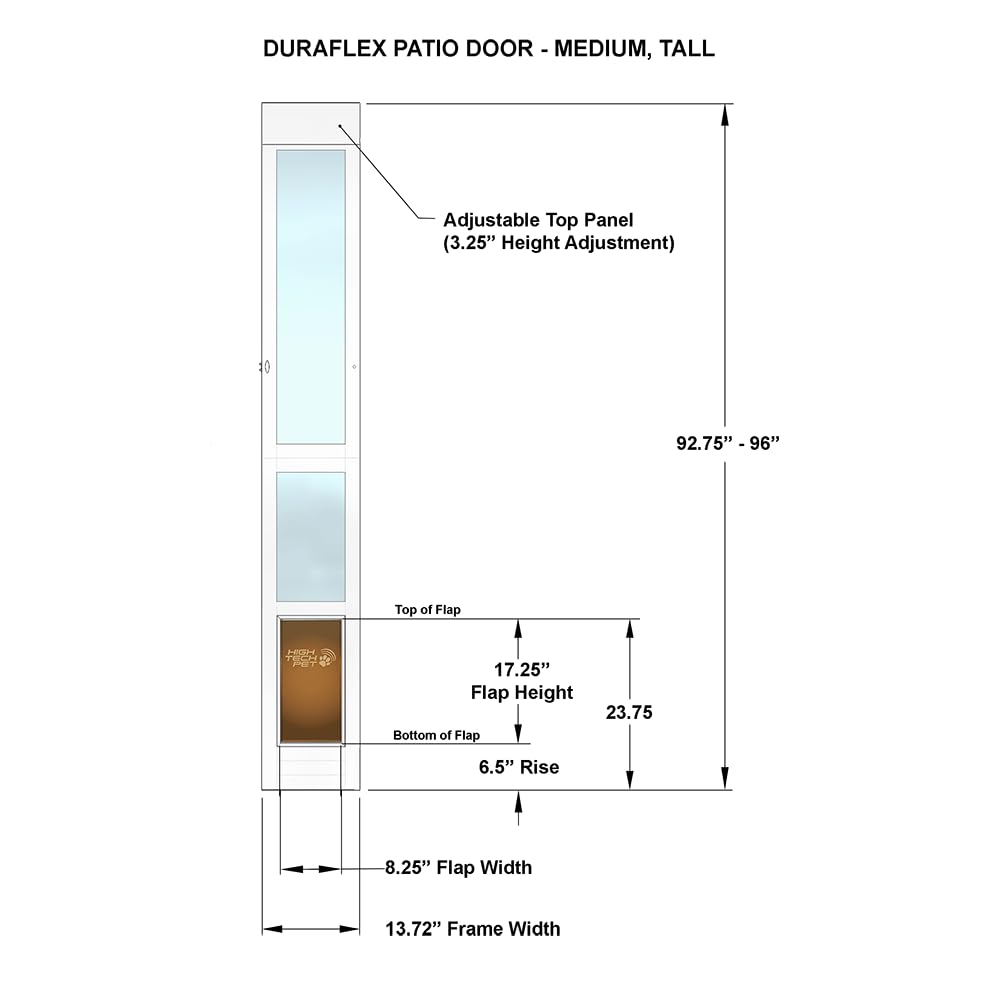 High Tech Pet Duraflex Premium Patio Pet Doors (Tall Height, Medium)