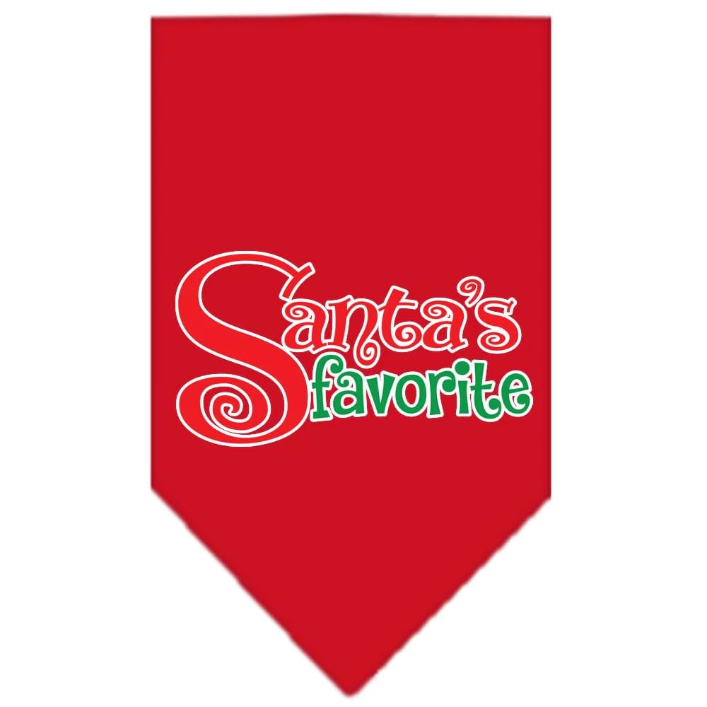 Christmas Pet and Dog Bandana Screen Printed, Santa's Favorite Yellow Small