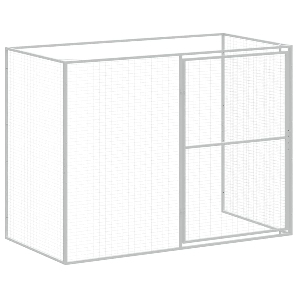 vidaXL Dog House with Run Anthracite 84.3x340.6x71.3 Galvanized Steel