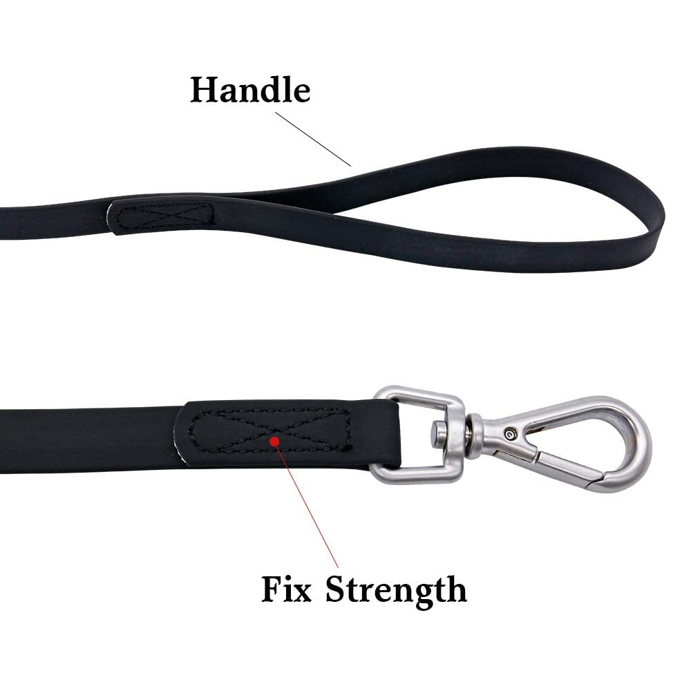 Waterproof Dog Training Leash 50Ft 30Ft 15Ft 10Ft 5Ft Heavy Duty Recall Long Lead For Large Medium Small Dogs (15Ft, Black)