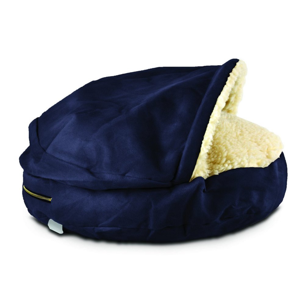 Snoozer Classic Poly-Cotton Cozy Cave Pet Bed, Extra Large, Navy