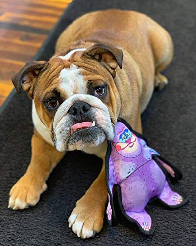FUZZU Durable Dog Toy - Medium Squeaker Chew Toy, Purple Polyester, Wild Woodies - A Gorilly Named Billy 9"
