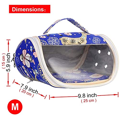 Kintor Hamster Carrier Bag Small Animal Portable Breathable Outgoing Bag For Guinea Pig Hedgehog Squirrel Chinchilla Mice Rats Sugar Glider Ferret Small Parrots (Blue Deer, M)