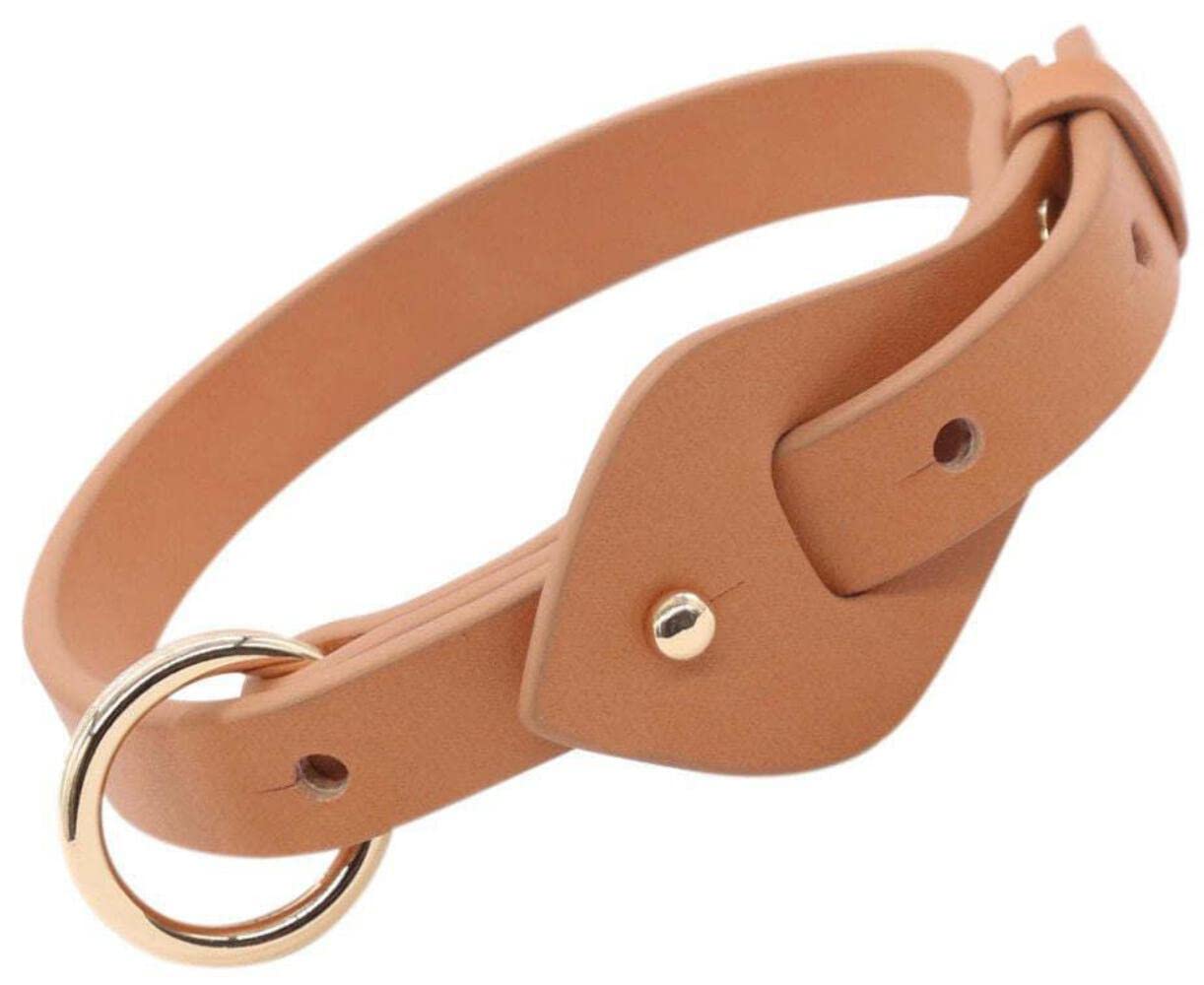 Pet Life Ever-Craft Boutique Series Adjustable Designer Leather Dog Collar, LG, Brown