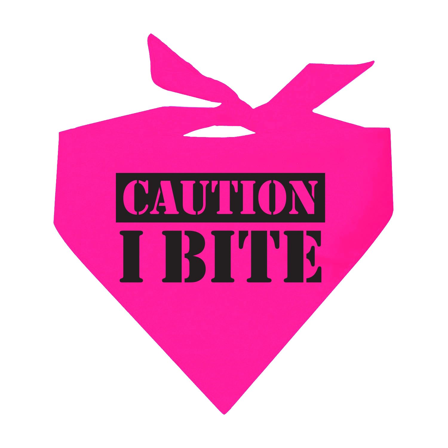 Caution I Bite Dog Bandana (Neon Pink, Os 836)