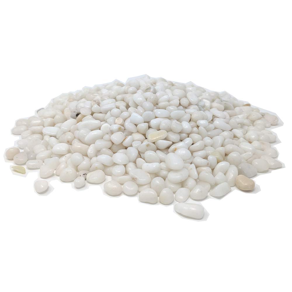 Midwest Hearth Decorative White Pebbles - 3/8" Gravel, 2-lb Bag, Stone Material