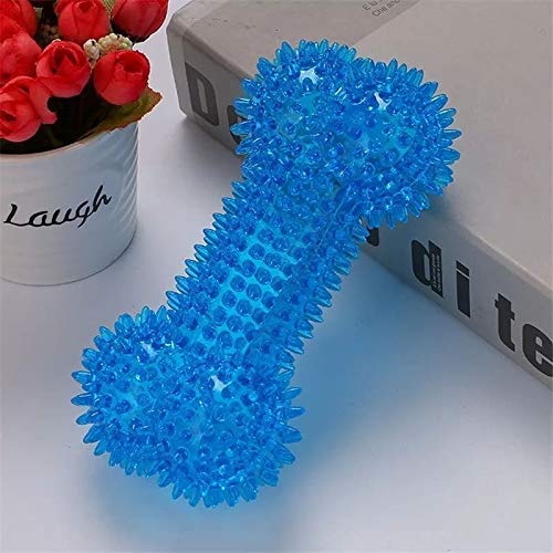 Rvpaws Tpr Materal Spike Dumbbell Dog Puppy Chew Teething Rubber Toy(Blue)