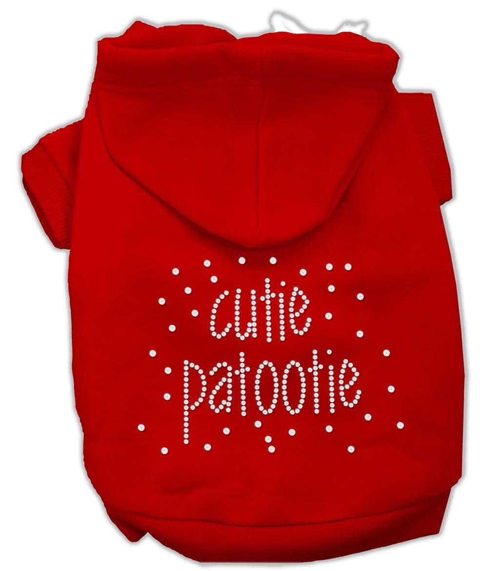 Mirage Pet Products 8-Inch Cutie Patootie Rhinestone Hoodies, X-Small, Cream
