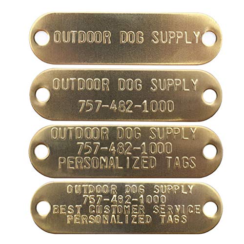 Outdoor Dog Supply'S 1'' Wide Reflective D Ring Dog Collar Strap With Custom Brass Name Plate (21'' Long, Reflective Tan)