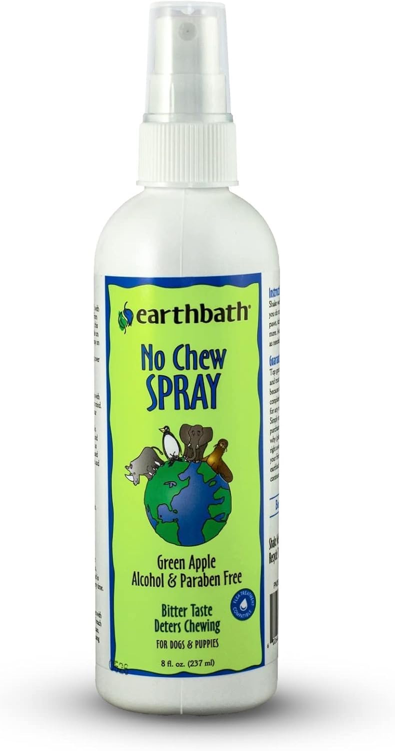 earthbath, No Chew Spray for Dogs - A Bitter Apple Spray for Dogs to Stop Chewing, Essential Dog Training & Behavior Aids, Cruel