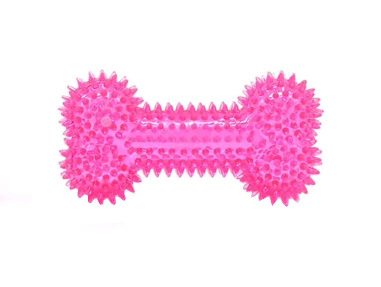 Pet Needs Spiky Dog Bone Chew Toy  Durable Rubber Teething Toy For Puppies & Small Dogs  Interactive Dental Massage Bone For T
