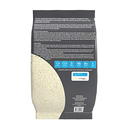 Aqua Natural Oolitic Aragonite 20lb Aquarium Sand for Reef, Saltwater and Marine Tanks and Aquariums